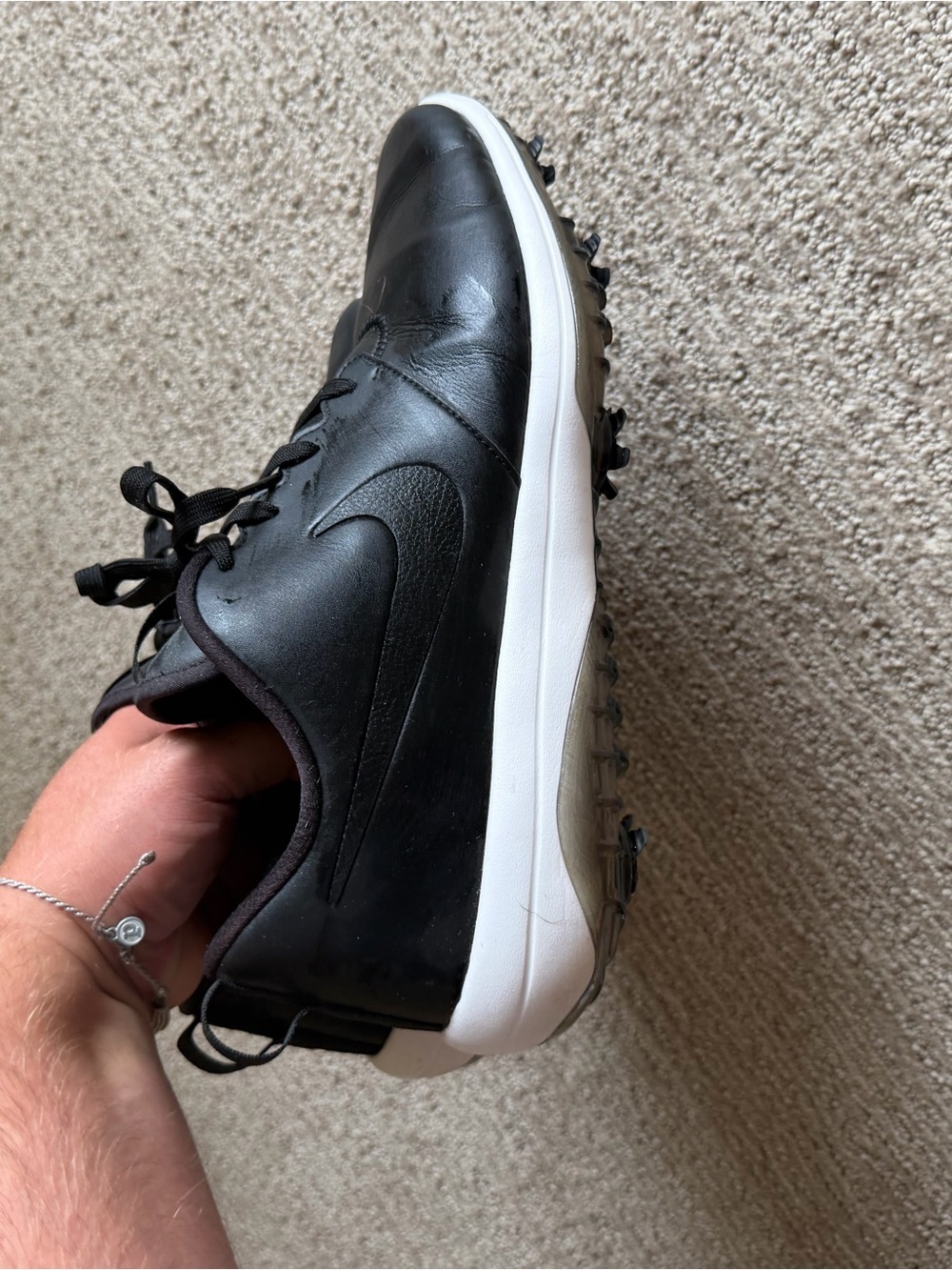 Nike Men’s Black Athletic Golf Shoes with White Sole
